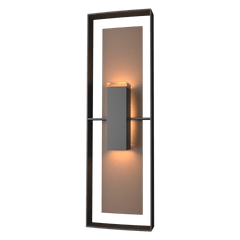 Hubbardton Forge 34 Inch Shadow Box Tall Outdoor Sconce with Dimmable Feature and UL Wet Rating