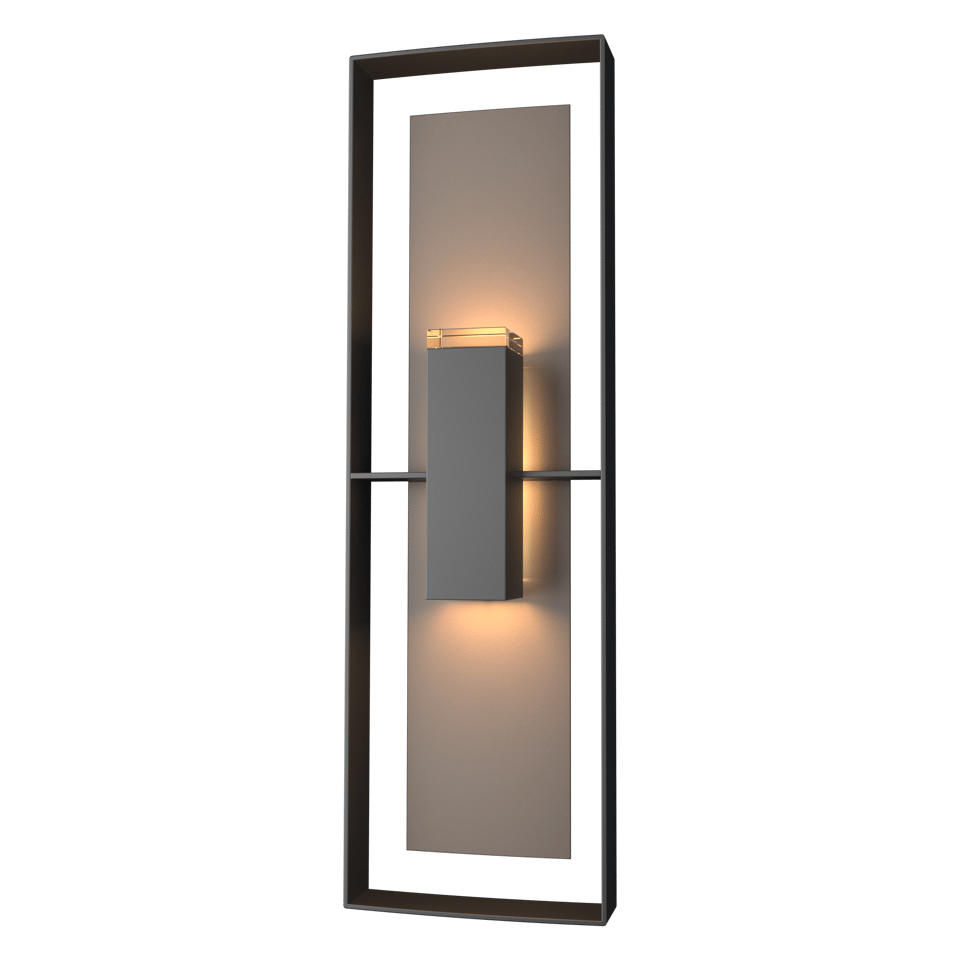 Hubbardton Forge 34 Inch Shadow Box Tall Outdoor Sconce with Dimmable Feature and UL Wet Rating