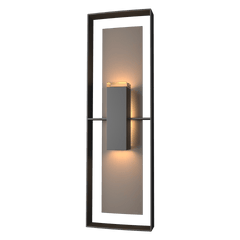 Hubbardton Forge 34 Inch Shadow Box Tall Outdoor Sconce with Dimmable Feature and UL Wet Rating