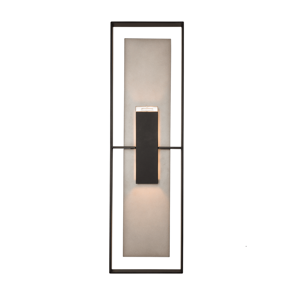 Hubbardton Forge 34 Inch Shadow Box Tall Outdoor Sconce with Dimmable Feature and UL Wet Rating