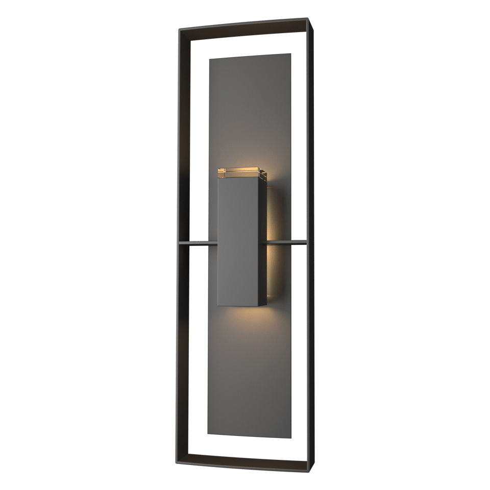 Hubbardton Forge 34 Inch Shadow Box Tall Outdoor Sconce with Dimmable Feature and UL Wet Rating