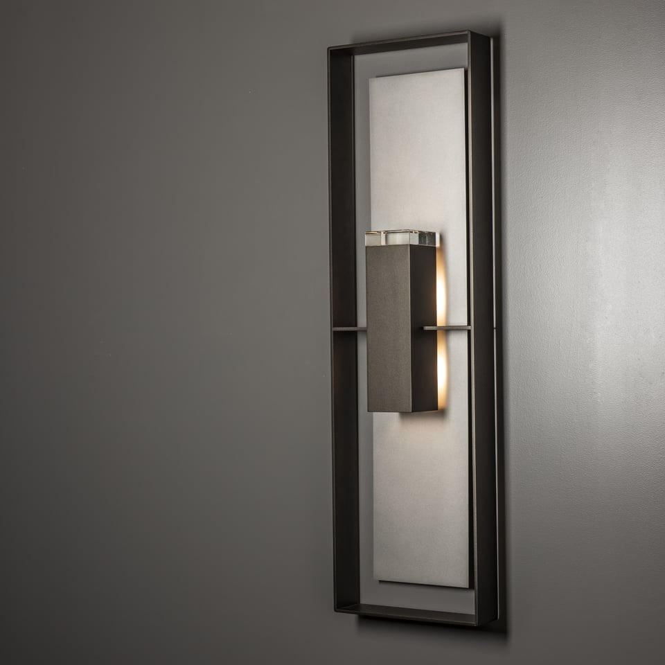 Shadow Box Extra Tall 45" Outdoor Sconce by Hubbardton Forge - Dimmable, Durable Aluminum, 2 Light Positions