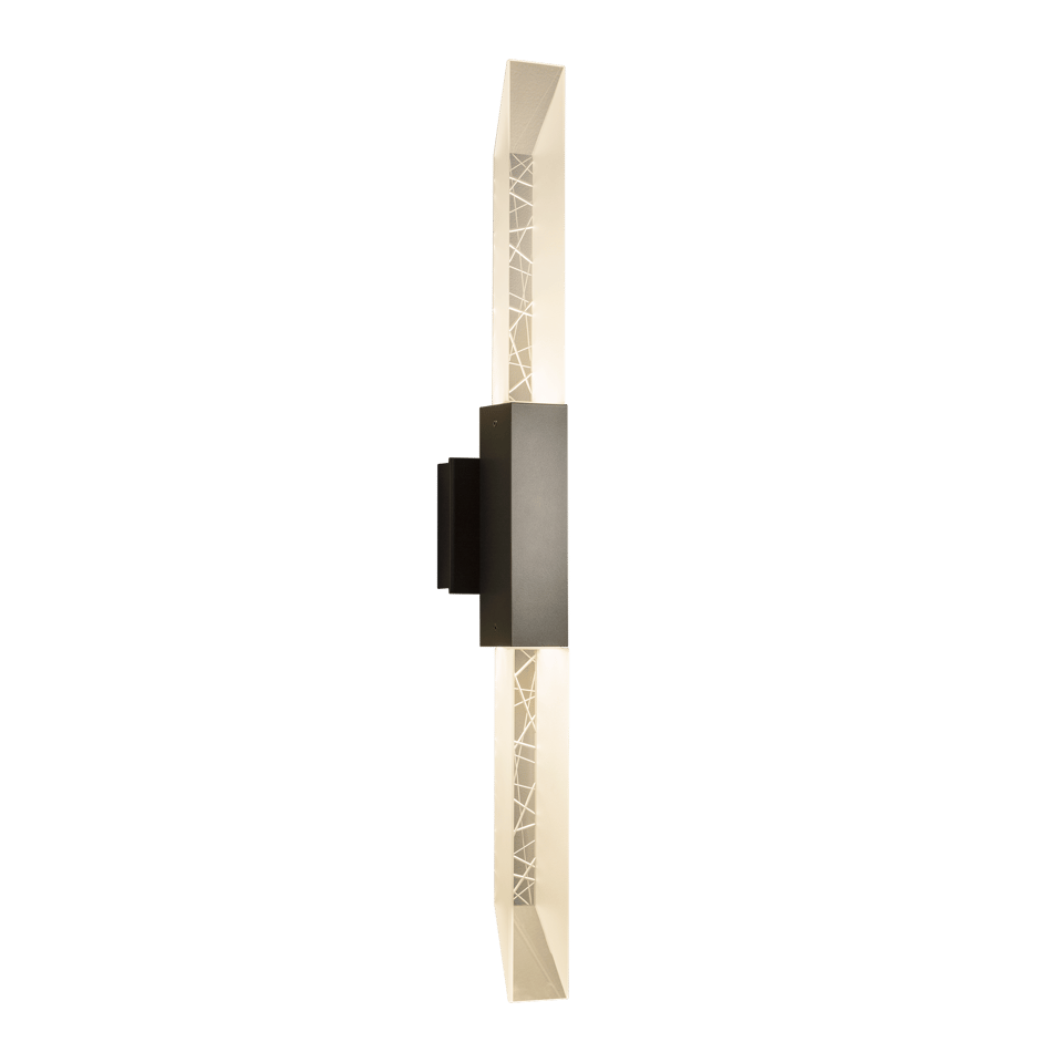 Hubbardton Forge Refraction 2-Light Large Outdoor Sconce with Prismatic Glass Towers