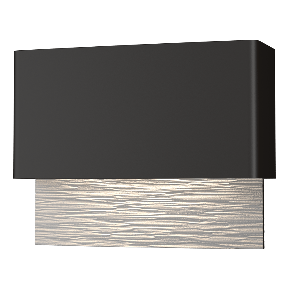 Hubbardton Forge Stratum Dark Sky Friendly 15W LED Outdoor Sconce with Textured Backplate