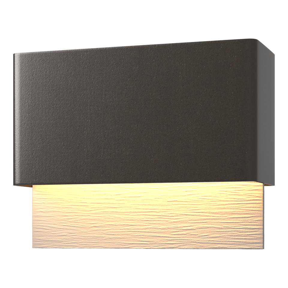 Hubbardton Forge Stratum Dark Sky Friendly 15W LED Outdoor Sconce with Textured Backplate