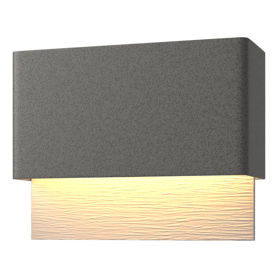 Hubbardton Forge Stratum Dark Sky Friendly 15W LED Outdoor Sconce with Textured Backplate