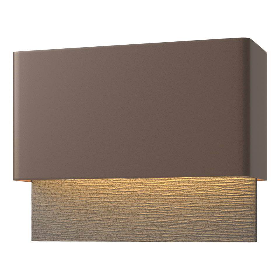 Hubbardton Forge Stratum Dark Sky Friendly 15W LED Outdoor Sconce with Textured Backplate