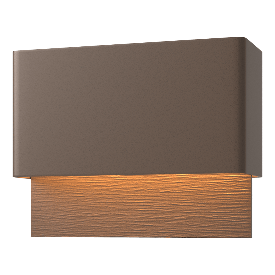 Hubbardton Forge Stratum Dark Sky Friendly 15W LED Outdoor Sconce with Textured Backplate