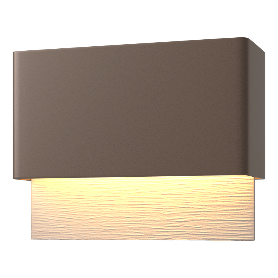 Hubbardton Forge Stratum Dark Sky Friendly 15W LED Outdoor Sconce with Textured Backplate