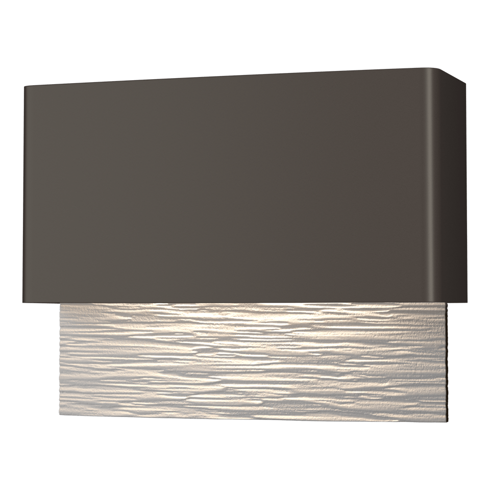 Hubbardton Forge Stratum Dark Sky Friendly 15W LED Outdoor Sconce with Textured Backplate