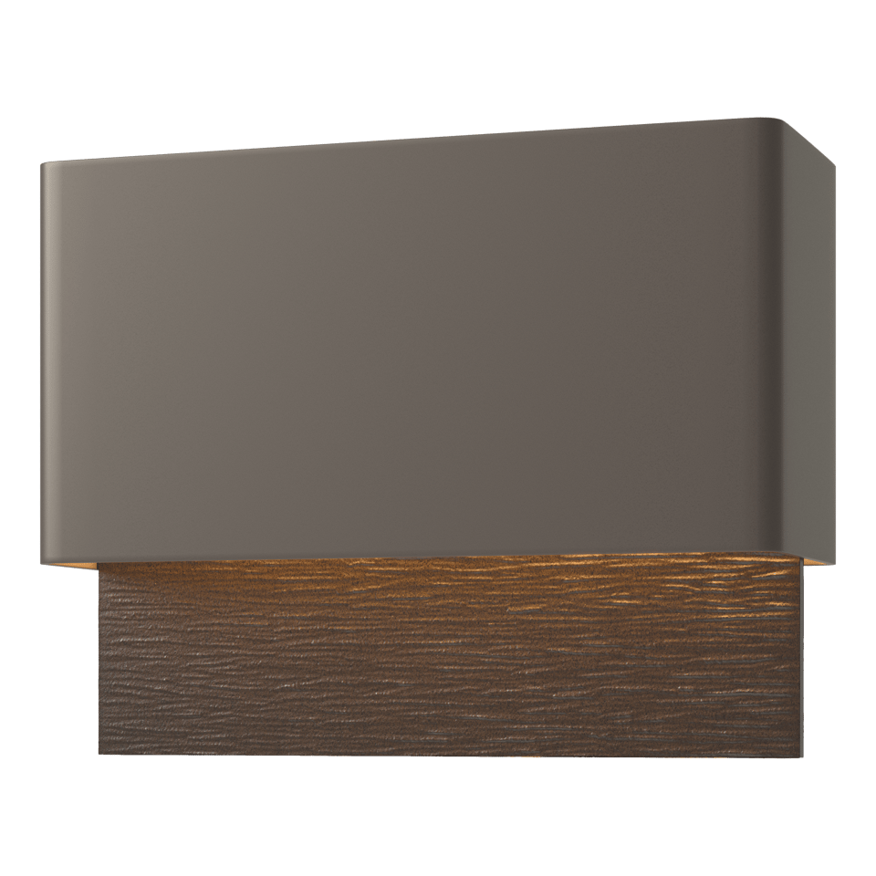 Hubbardton Forge Stratum Dark Sky Friendly 15W LED Outdoor Sconce with Textured Backplate