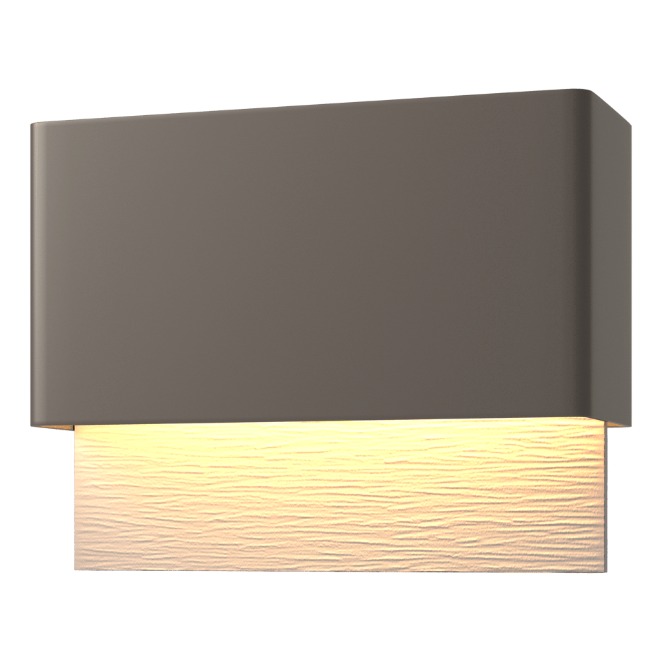 Hubbardton Forge Stratum Dark Sky Friendly 15W LED Outdoor Sconce with Textured Backplate