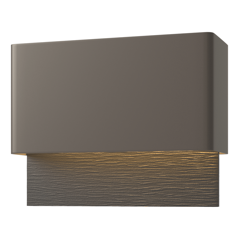 Hubbardton Forge Stratum Dark Sky Friendly 15W LED Outdoor Sconce with Textured Backplate