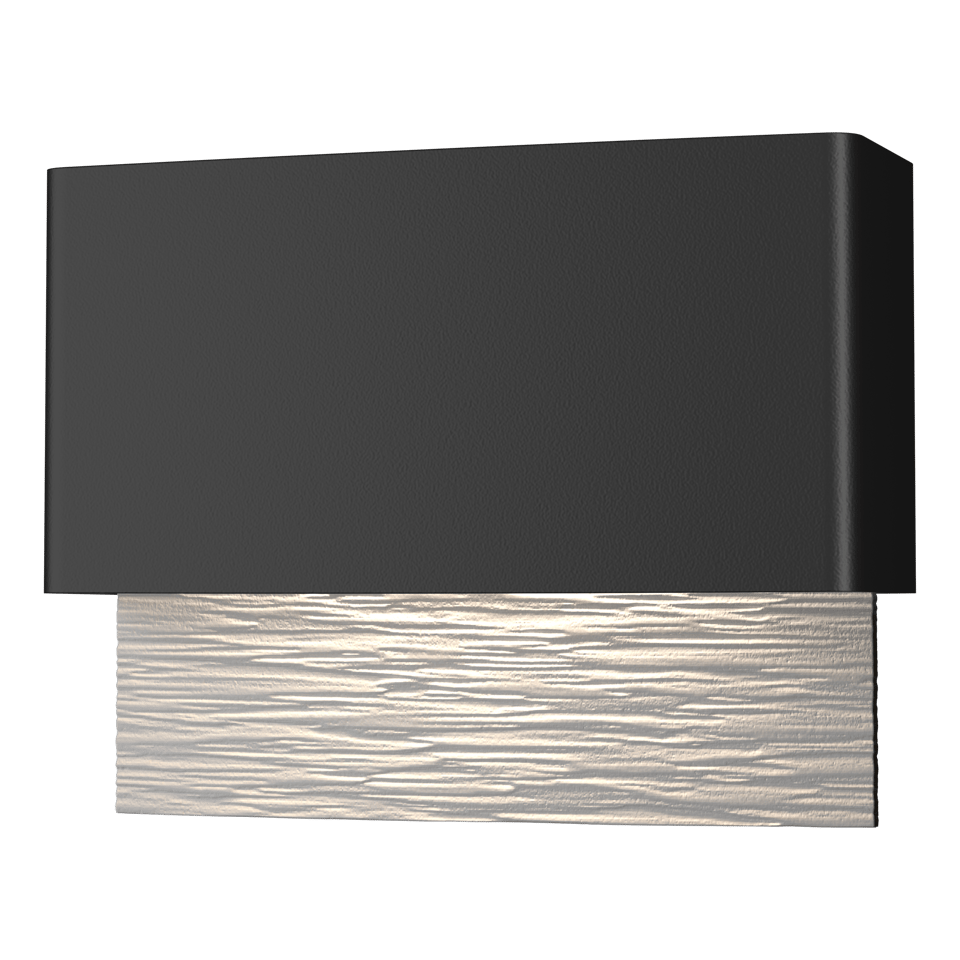 Hubbardton Forge Stratum Dark Sky Friendly 15W LED Outdoor Sconce with Textured Backplate