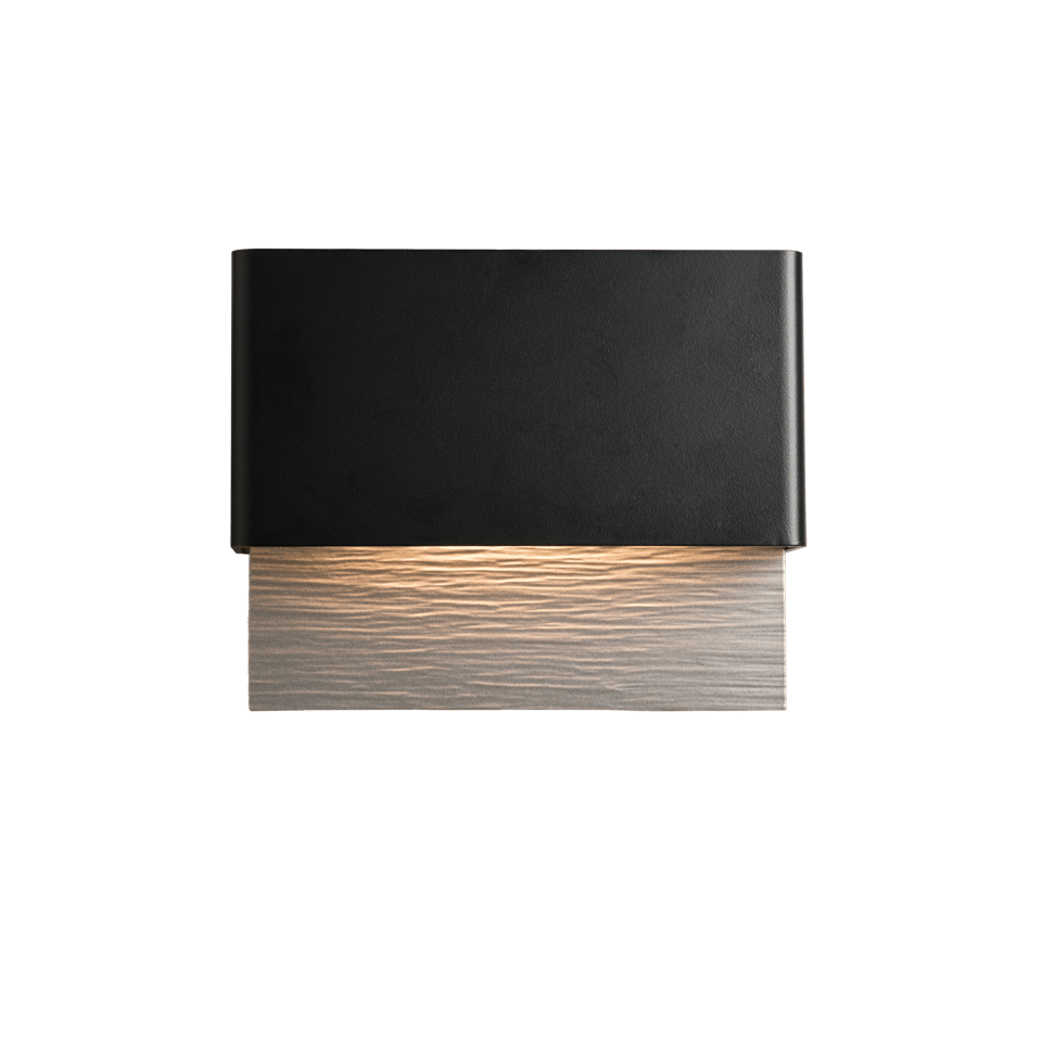 Hubbardton Forge Stratum Dark Sky Friendly 15W LED Outdoor Sconce with Textured Backplate