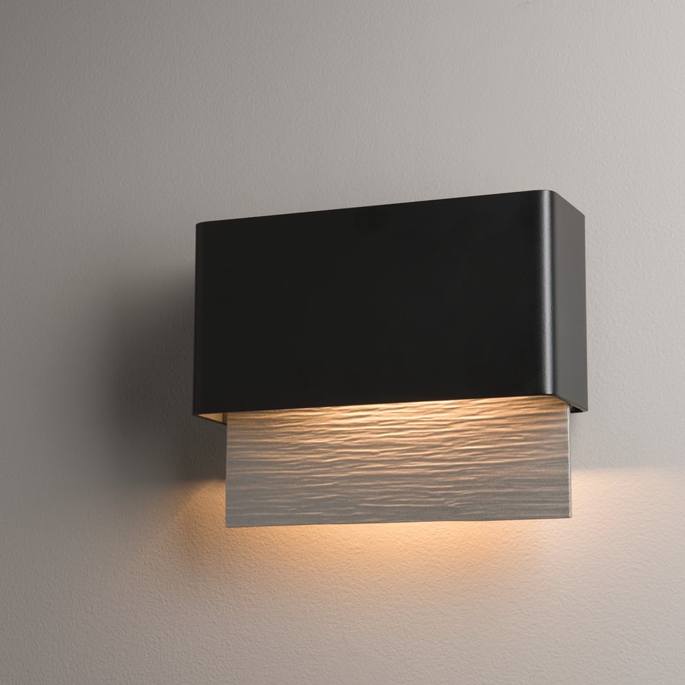 Hubbardton Forge Stratum Dark Sky Friendly 15W LED Outdoor Sconce with Textured Backplate