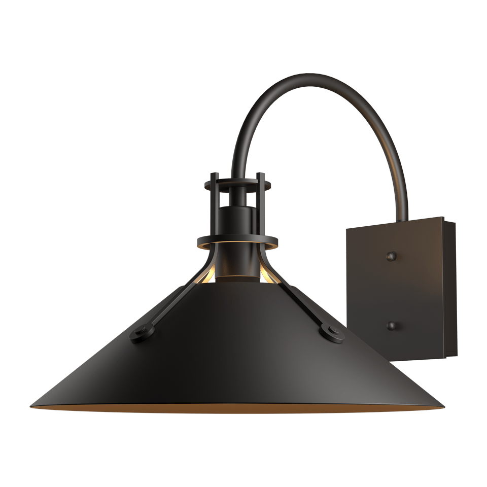 Hubbardton Forge Henry Large Outdoor Sconce, Dimmable, UL Wet Rated, Unique Industrial Design