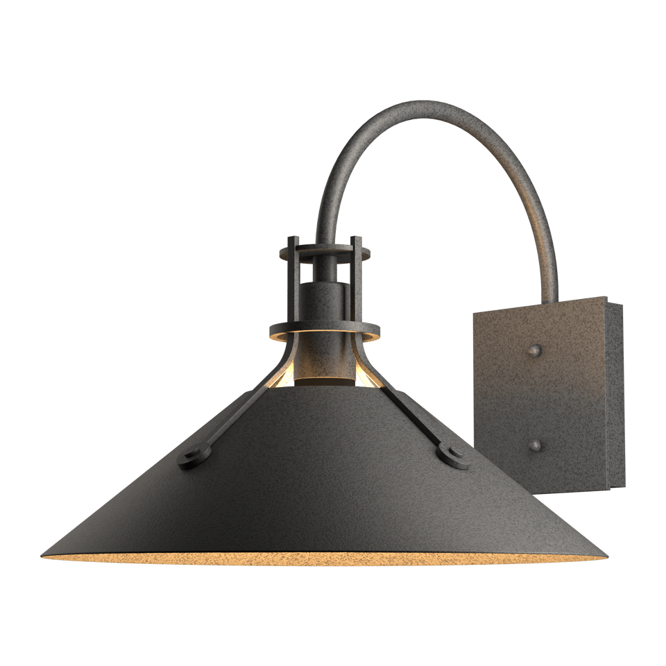 Hubbardton Forge Henry Large Outdoor Sconce, Dimmable, UL Wet Rated, Unique Industrial Design