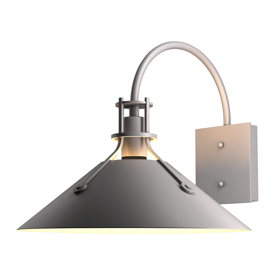 Hubbardton Forge Henry Large Outdoor Sconce, Dimmable, UL Wet Rated, Unique Industrial Design