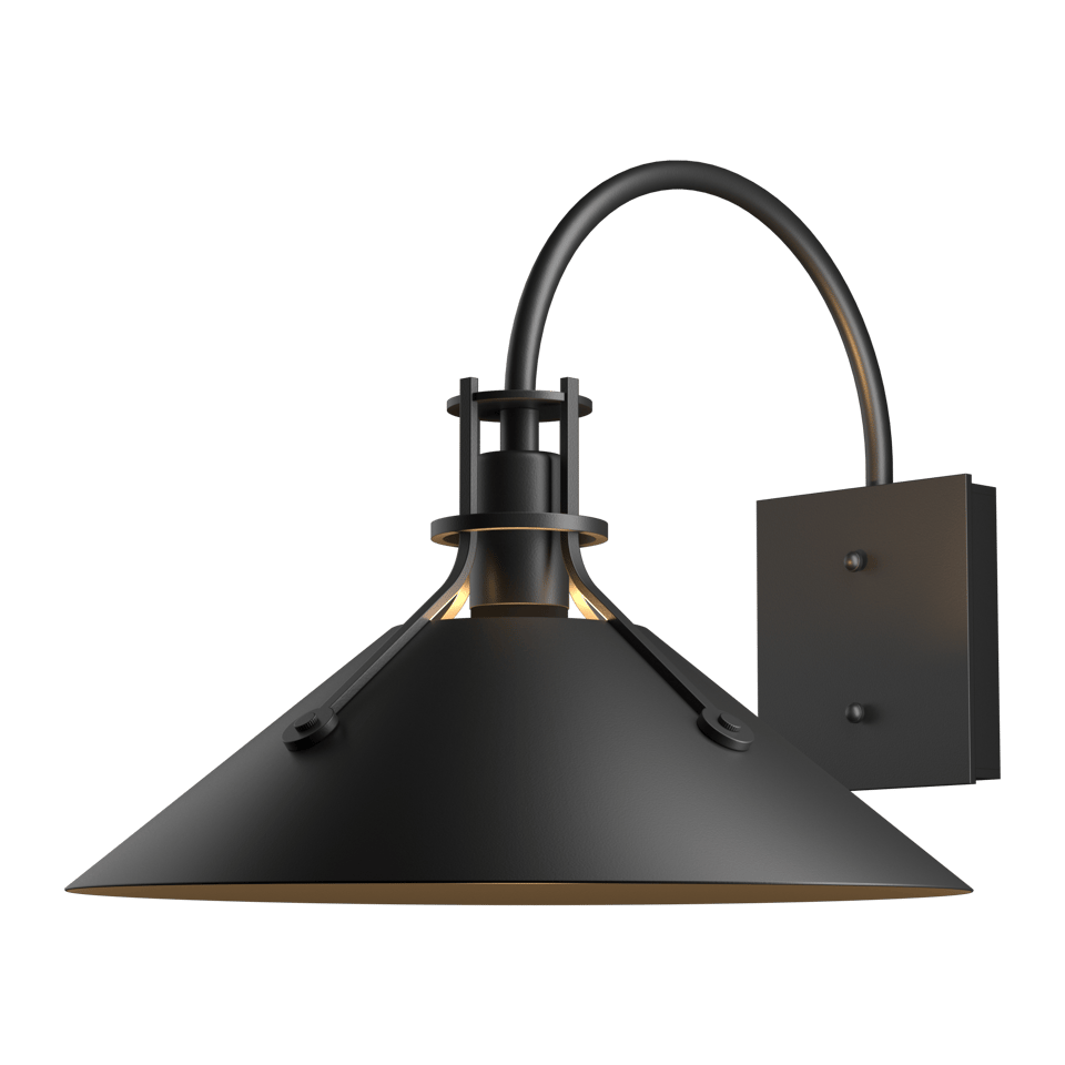 Hubbardton Forge Henry Large Outdoor Sconce, Dimmable, UL Wet Rated, Unique Industrial Design