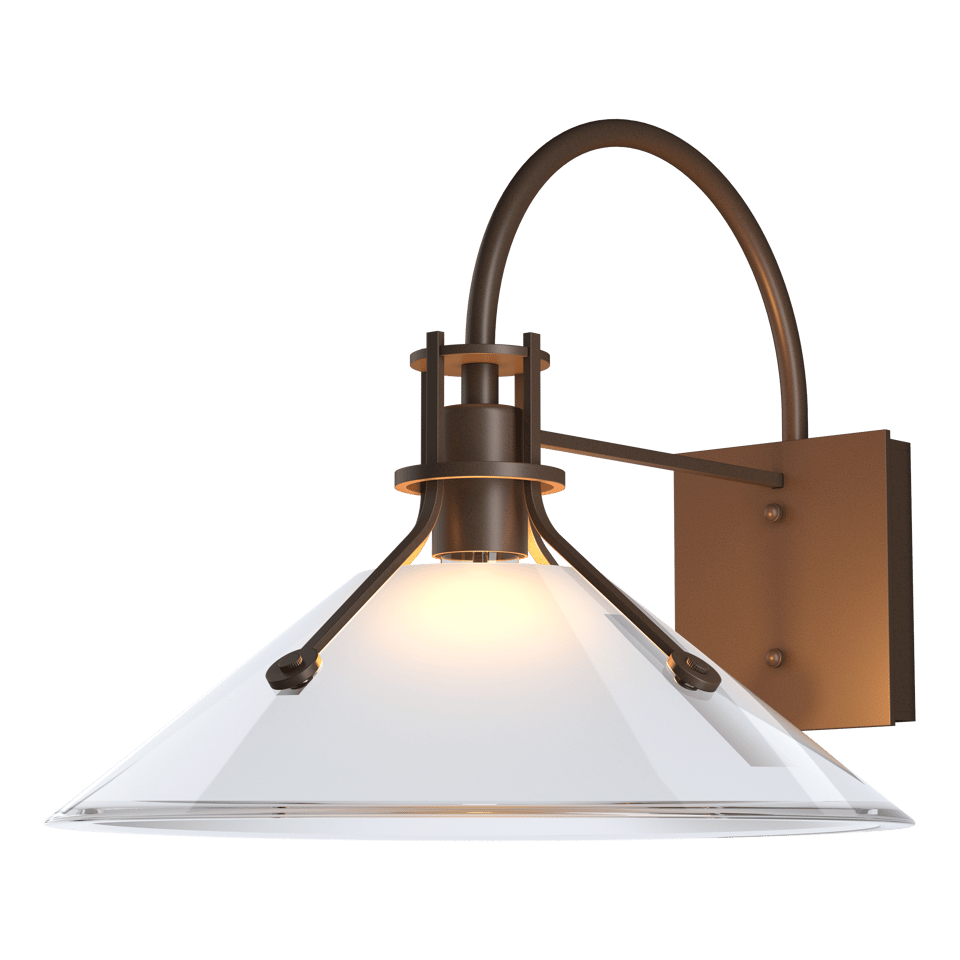 Henry Large Glass Shade Outdoor Sconce by Hubbardton Forge - Dimmable, Weather-Resistant, 60W E26 Bulb