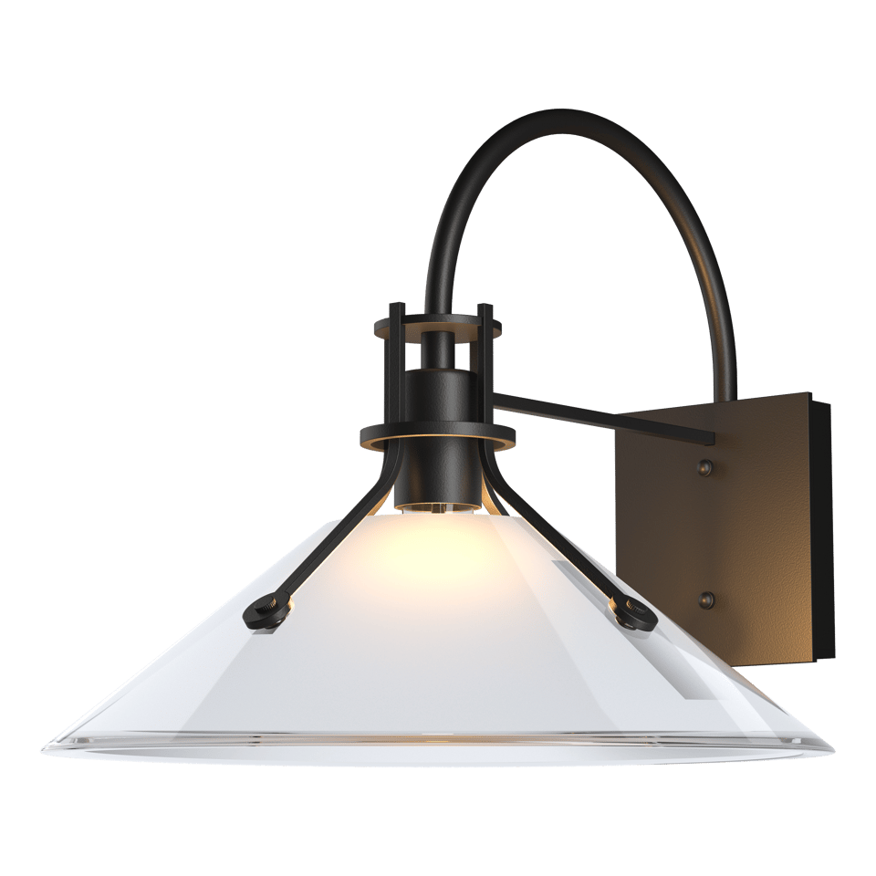 Henry Large Glass Shade Outdoor Sconce by Hubbardton Forge - Dimmable, Weather-Resistant, 60W E26 Bulb