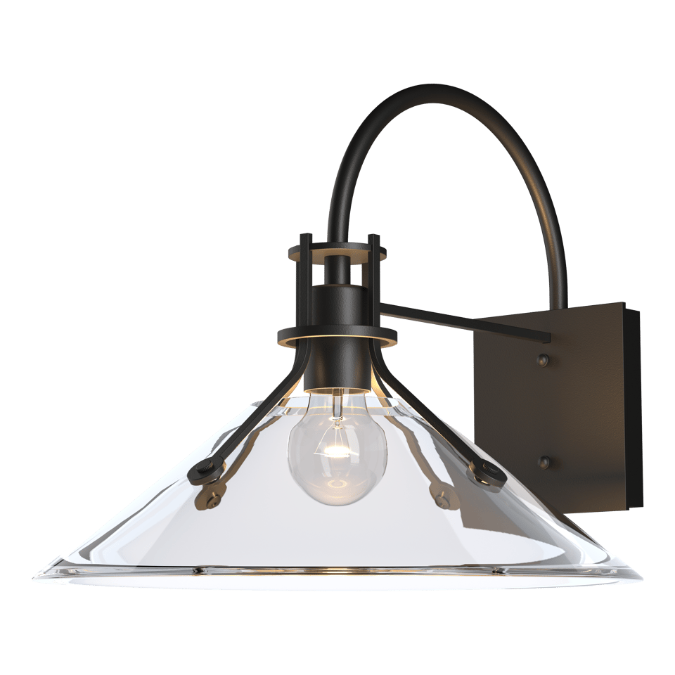 Henry Large Glass Shade Outdoor Sconce by Hubbardton Forge - Dimmable, Weather-Resistant, 60W E26 Bulb