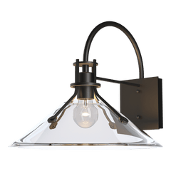 Henry Large Glass Shade Outdoor Sconce by Hubbardton Forge - Dimmable, Weather-Resistant, 60W E26 Bulb