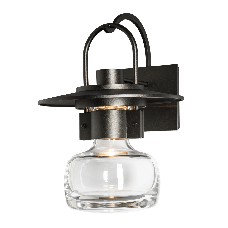 Hubbardton Forge Mason Large Outdoor Sconce, Dimmable, Weather Resistant, Thick Blown Glass