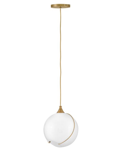 Skye Small Pendant Light by Hinkley Lighting, Adjustable Height, Clear/Opal Glass, 12.75"H x 10.75"W