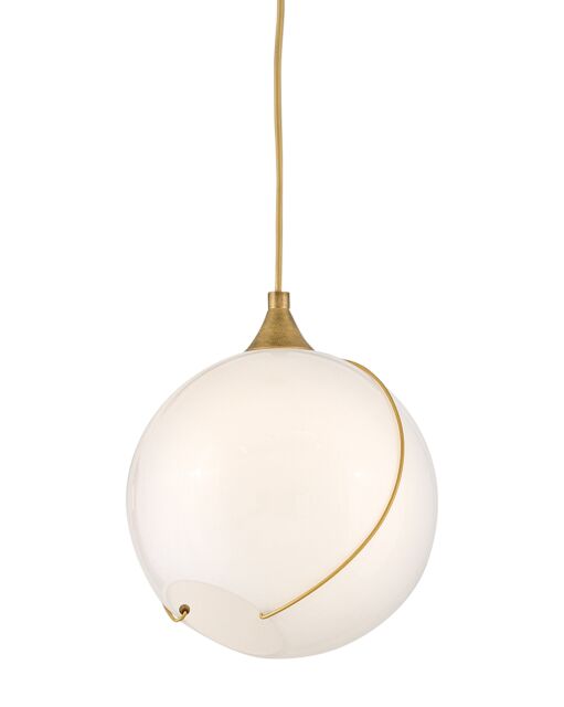 Skye Small Pendant Light by Hinkley Lighting, Adjustable Height, Clear/Opal Glass, 12.75"H x 10.75"W