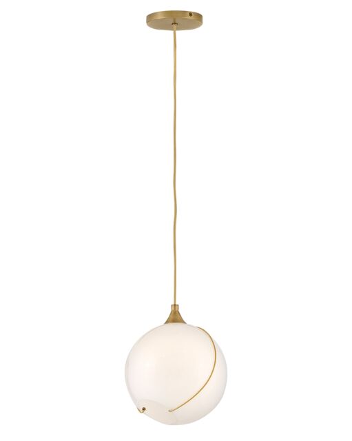 Skye Small Pendant Light by Hinkley Lighting, Adjustable Height, Clear/Opal Glass, 12.75"H x 10.75"W