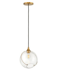 Skye Small Pendant Light by Hinkley Lighting, Adjustable Height, Clear/Opal Glass, 12.75"H x 10.75"W