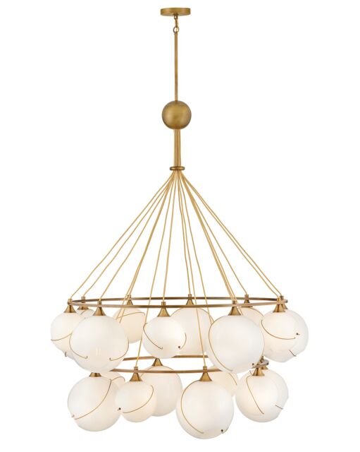 Skye Extra Large 2-Tier Chandelier by Hinkley Lighting, Opal & Clear Glass, 18 Lights