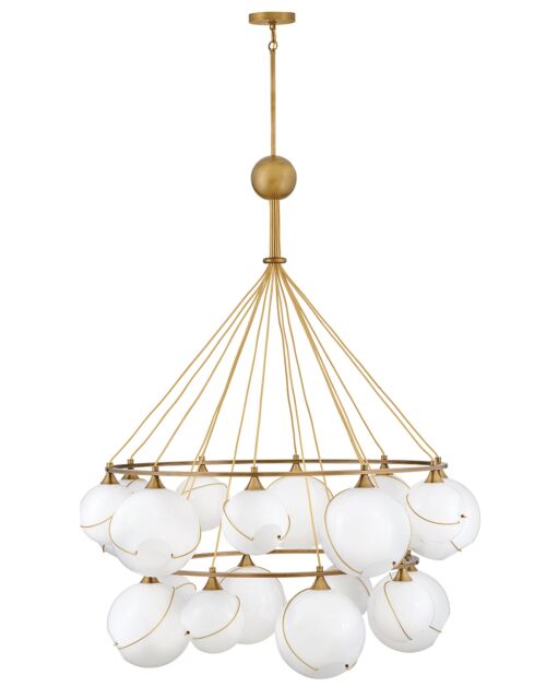 Skye Extra Large 2-Tier Chandelier by Hinkley Lighting, Opal & Clear Glass, 18 Lights