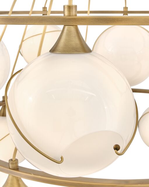 Skye Extra Large 2-Tier Chandelier by Hinkley Lighting, Opal & Clear Glass, 18 Lights