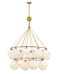 Skye Extra Large 2-Tier Chandelier by Hinkley Lighting, Opal & Clear Glass, 18 Lights