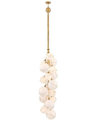 Skye Double XL Multi Tier Chandelier - 18 Light Clear & Opal Glass, Heritage Brass Finish