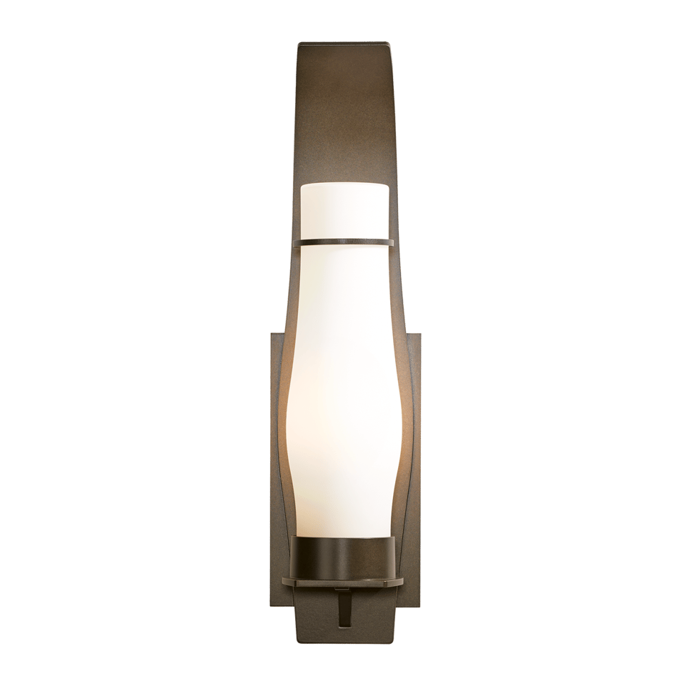 Hubbardton Forge Sea Coast 24.2" Large Outdoor Sconce with Dimmable Light and Seeded Glass Shade