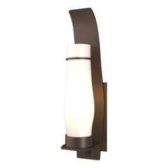 Hubbardton Forge Sea Coast 24.2" Large Outdoor Sconce with Dimmable Light and Seeded Glass Shade