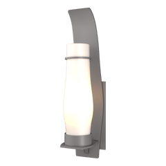 Hubbardton Forge Sea Coast 24.2" Large Outdoor Sconce with Dimmable Light and Seeded Glass Shade