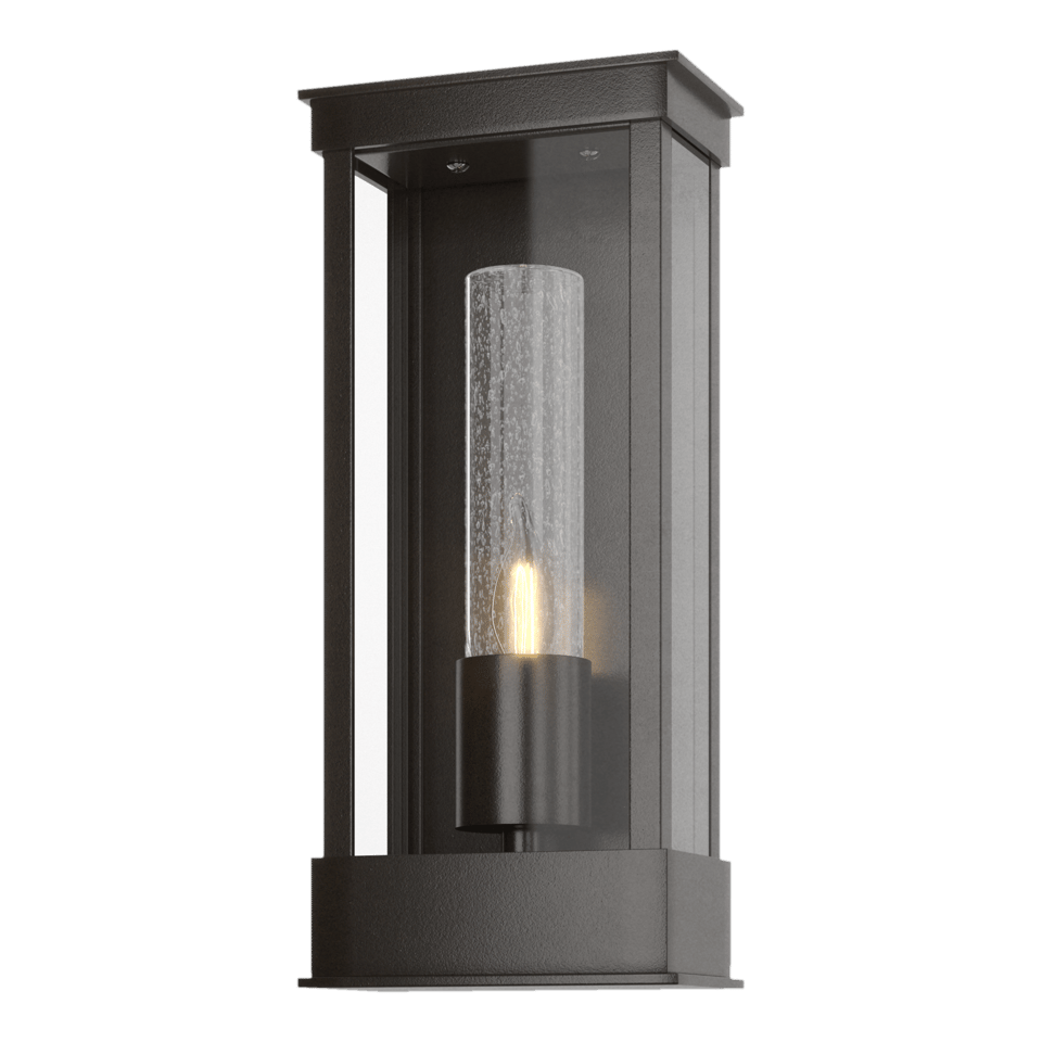 Portico 1-Light Small Outdoor Sconce by Hubbardton Forge - Durable Metal, Opal Glass Shade, Dimmable