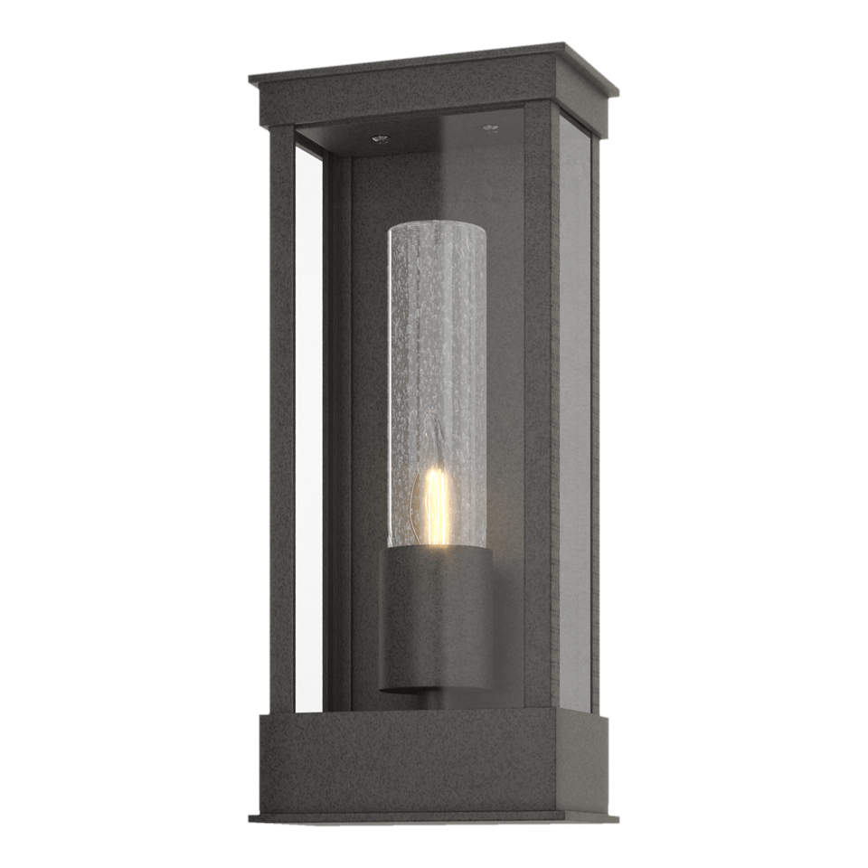 Portico 1-Light Small Outdoor Sconce by Hubbardton Forge - Durable Metal, Opal Glass Shade, Dimmable