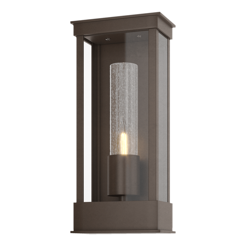 Portico 1-Light Small Outdoor Sconce by Hubbardton Forge - Durable Metal, Opal Glass Shade, Dimmable