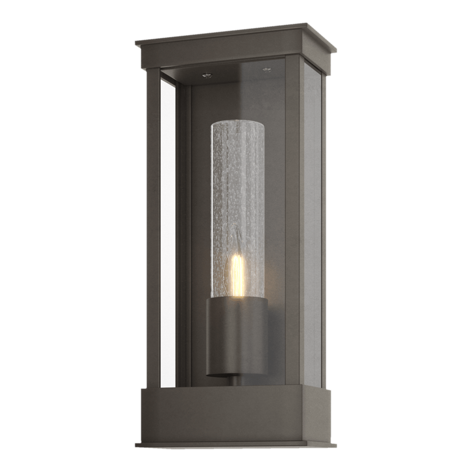 Portico 1-Light Small Outdoor Sconce by Hubbardton Forge - Durable Metal, Opal Glass Shade, Dimmable