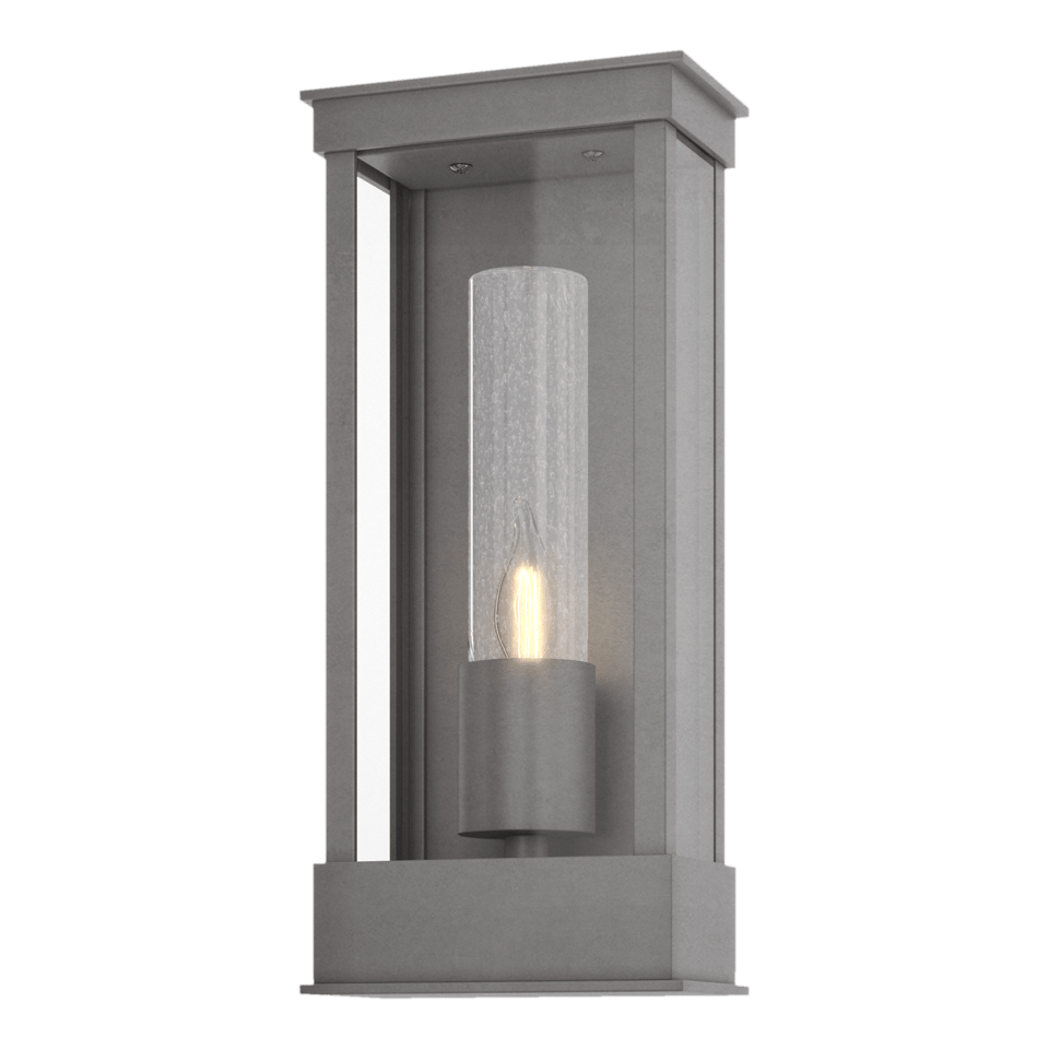 Portico 1-Light Small Outdoor Sconce by Hubbardton Forge - Durable Metal, Opal Glass Shade, Dimmable