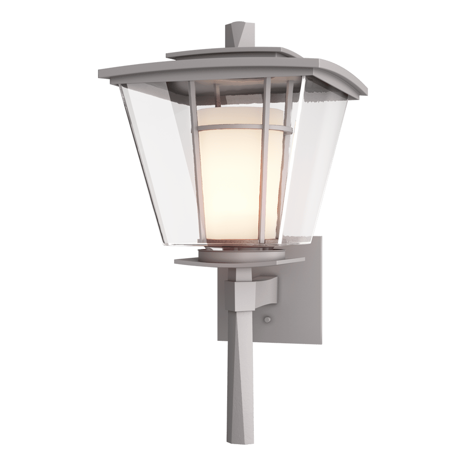 Hubbardton Forge Beacon Hall Outdoor Sconce, Dimmable, UL Wet Rated, Elegant Glass Shade, 100W Max