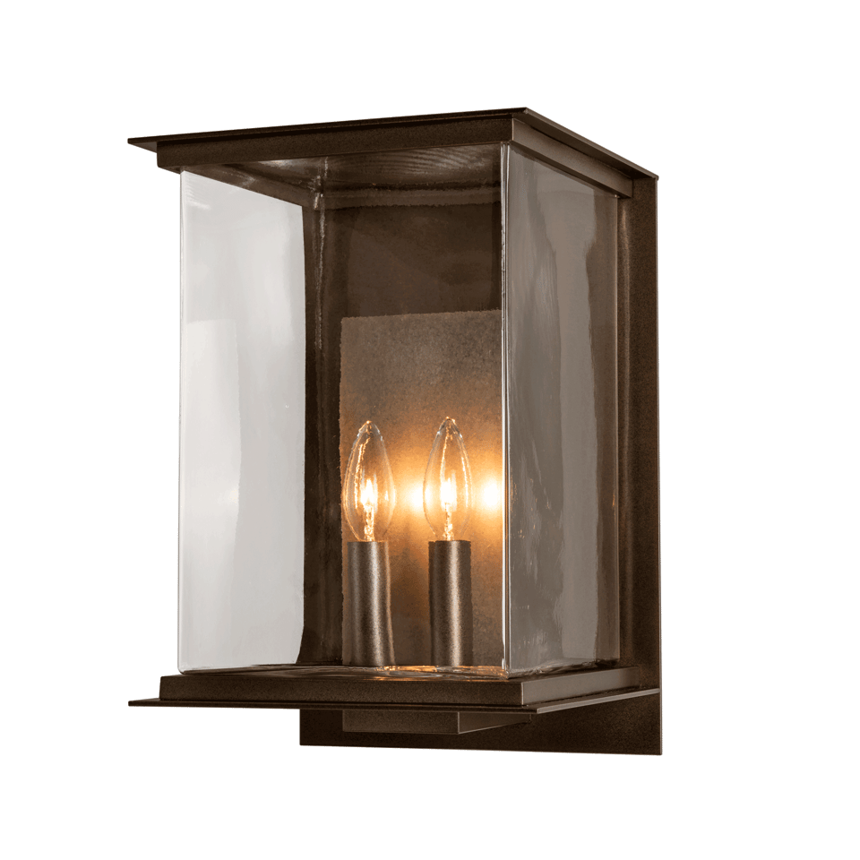 Kingston Outdoor Large Sconce by Hubbardton Forge, 2 Candelabra Lights, UL Wet Rated, Multiple Finishes