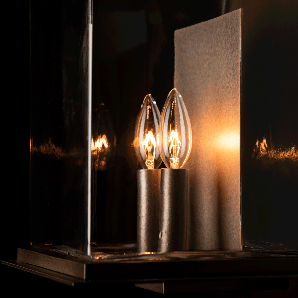 Kingston Outdoor Large Sconce by Hubbardton Forge, 2 Candelabra Lights, UL Wet Rated, Multiple Finishes