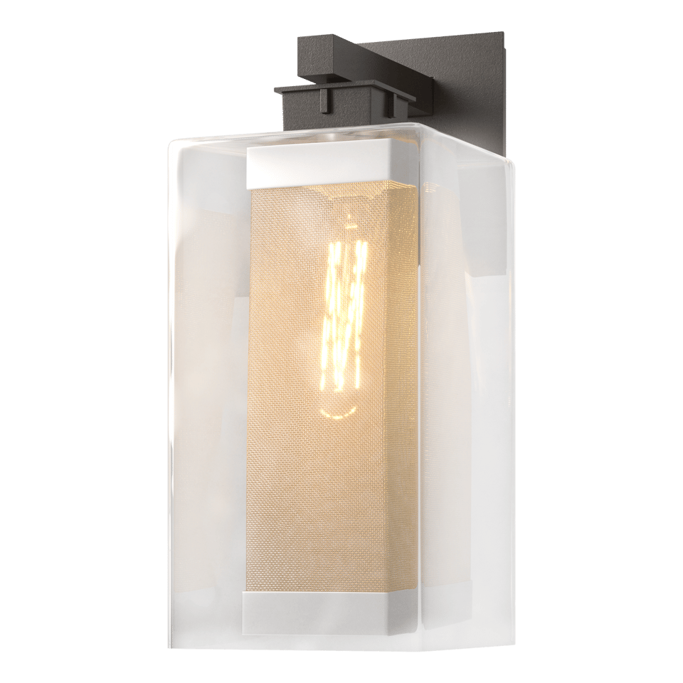 Hubbardton Forge Polaris Outdoor Large Wall Sconce, Dimmable, 100W Max, Weatherproof, Various Finishes